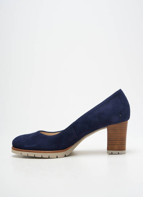 Escarpins nubuck talon de 7 à 9cm bleu GADEA femme