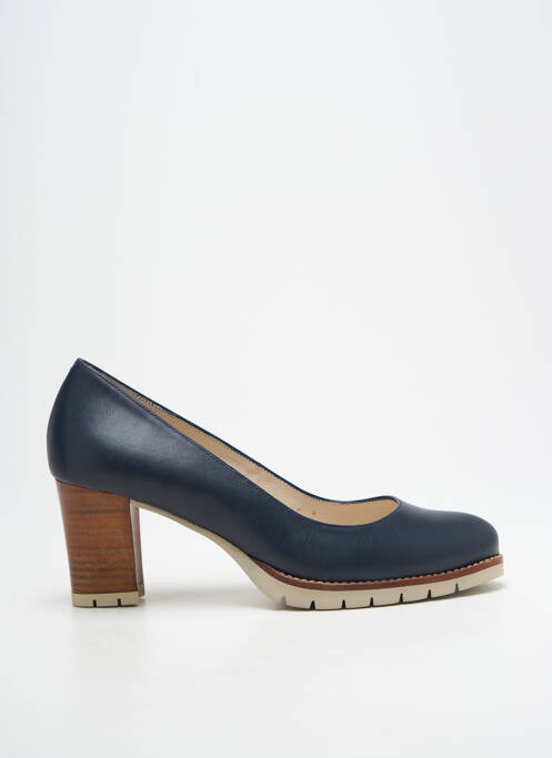 Ballerines matière lisse talon de 7 à 9cm bleu GADEA femme
