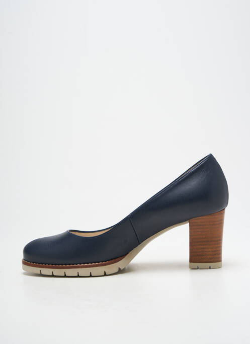 Ballerines matière lisse talon de 7 à 9cm bleu GADEA femme