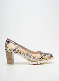 Escarpins tissage satiné talon de 7 à 9cm beige GADEA femme