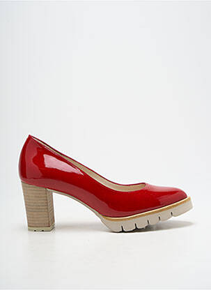 Escarpins matière lisse talon de 7 à 9cm rouge GADEA femme