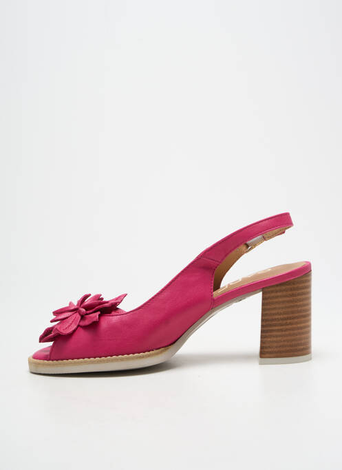 Escarpins tissage satiné talon de 7 à 9cm rose GADEA femme
