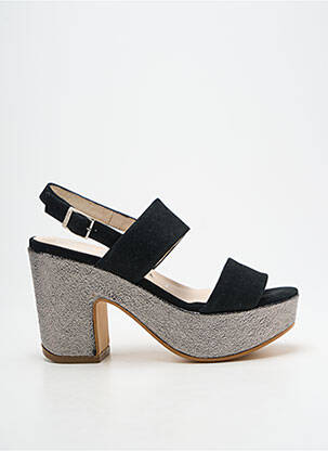 Sandales/nu pieds semi compensé talon de 7 à 9cm noir GADEA femme