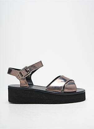 Sandales/nu pieds matière lisse talon de 4 à 6cm argent GADEA femme
