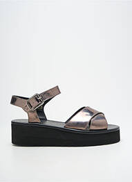 Sandales/nu pieds matière lisse talon de 4 à 6cm argent GADEA femme