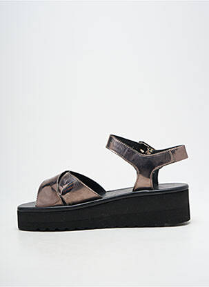 Sandales/nu pieds matière lisse talon de 4 à 6cm argent GADEA femme