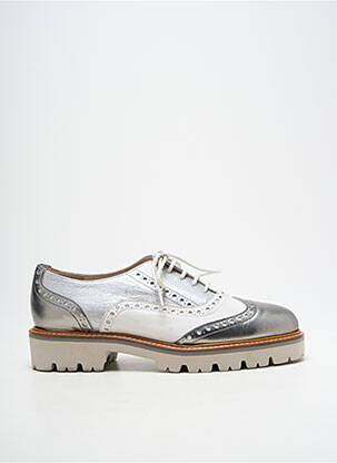 Derbies tissage satiné talon plat jusqu'à 3cm argent GADEA femme