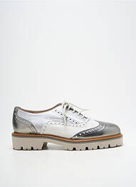 Derbies tissage satiné talon plat jusqu'à 3cm argent GADEA femme