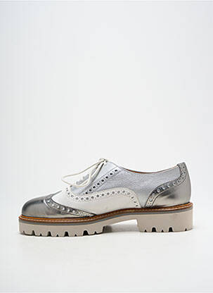 Derbies tissage satiné talon plat jusqu'à 3cm argent GADEA femme
