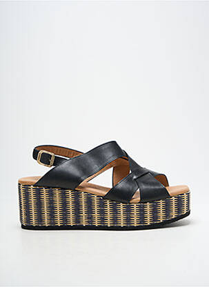 Sandales/nu pieds matière lisse talon de 7 à 9cm noir GADEA femme