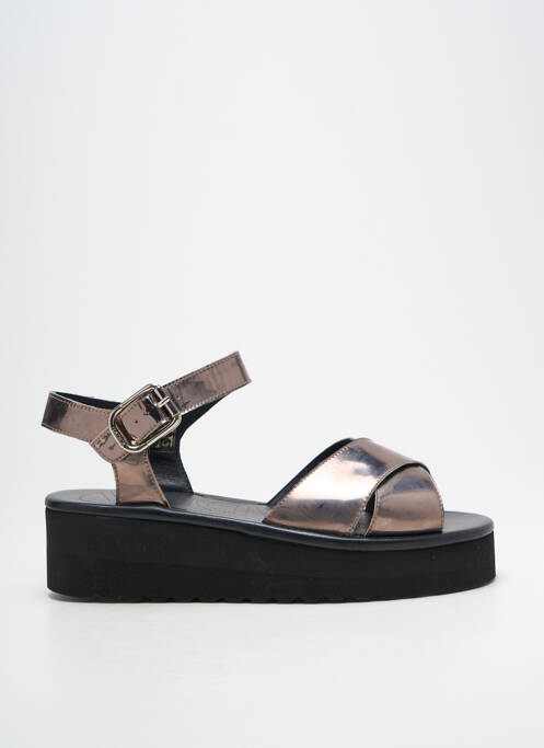 Sandales/nu pieds matière lisse talon de 4 à 6cm argent GADEA femme