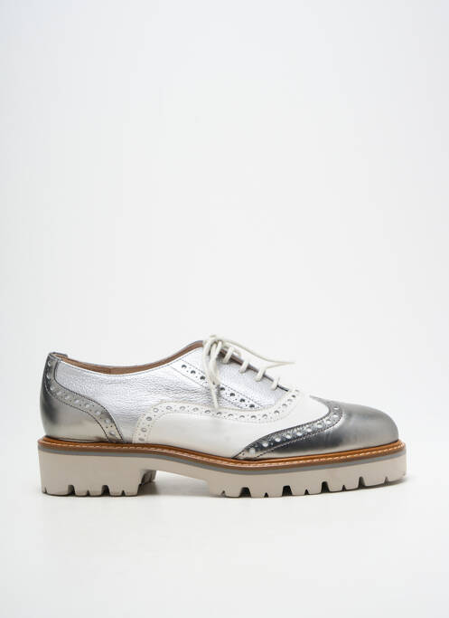 Derbies tissage satiné talon plat jusqu'à 3cm argent GADEA femme