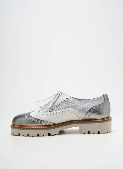 Derbies tissage satiné talon plat jusqu'à 3cm argent GADEA femme