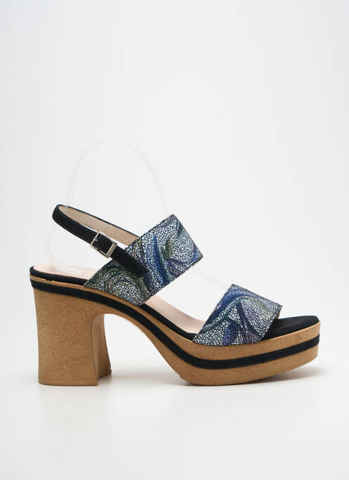 Sandales/nu pieds semi compensé talon de 7 à 9cm noir GADEA femme