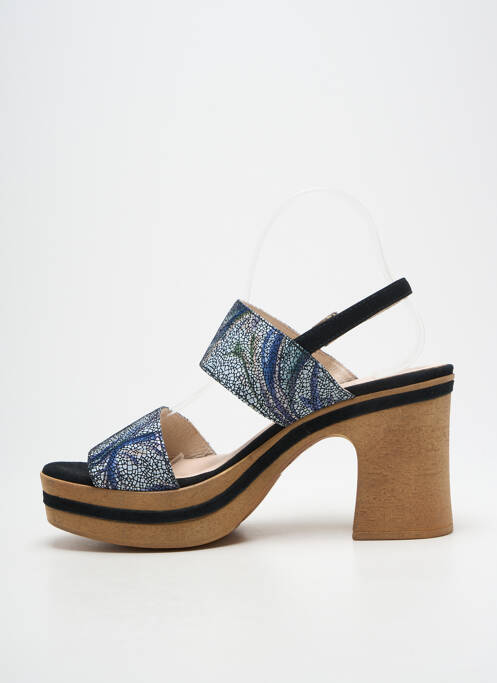 Sandales/nu pieds semi compensé talon de 7 à 9cm noir GADEA femme
