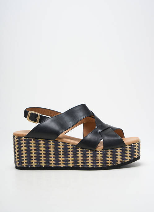 Sandales/nu pieds matière lisse talon de 7 à 9cm noir GADEA femme