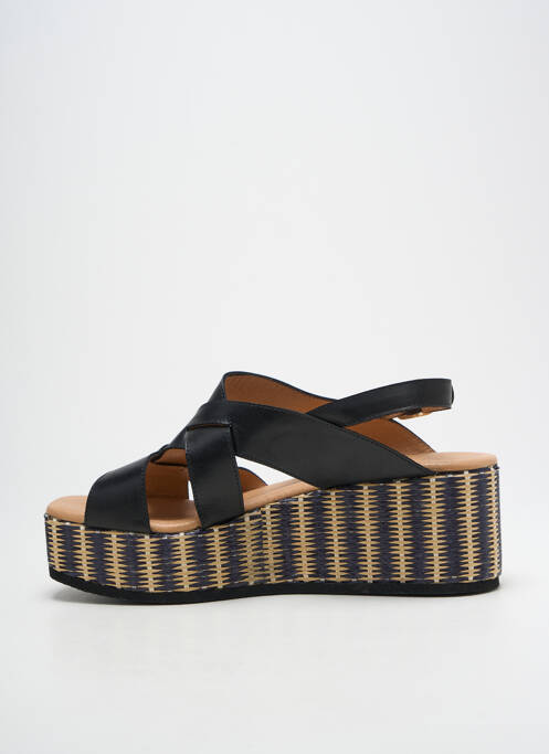 Sandales/nu pieds matière lisse talon de 7 à 9cm noir GADEA femme
