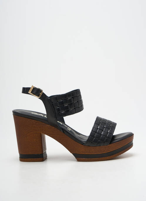 Sandales/nu pieds semi compensé talon de 7 à 9cm noir GADEA femme