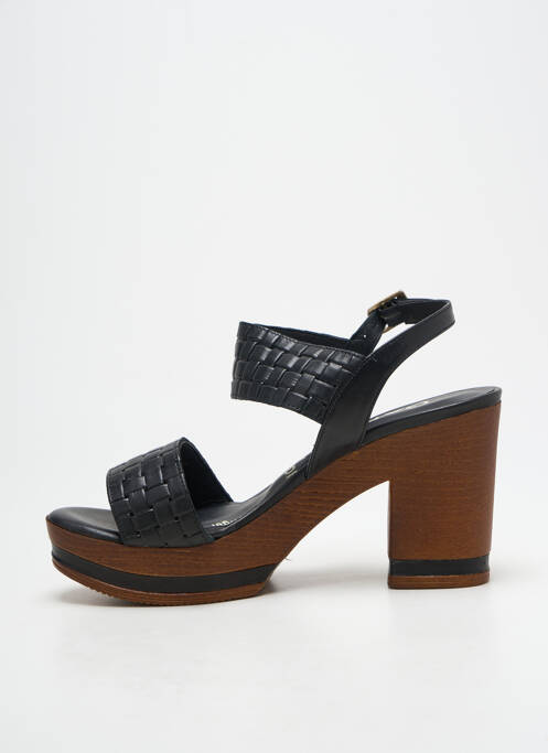 Sandales/nu pieds semi compensé talon de 7 à 9cm noir GADEA femme