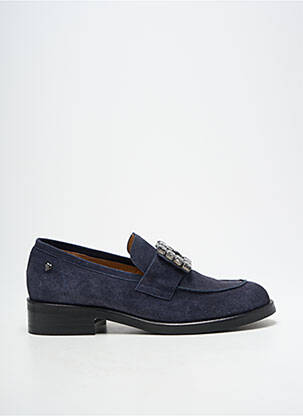 Mocassins nubuck talon plat jusqu'à 3cm bleu LODI femme