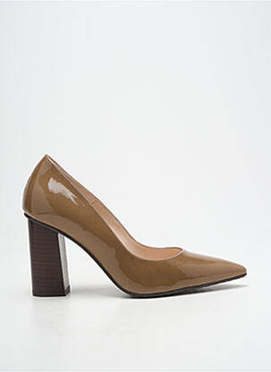 Escarpins matière lisse talon de 7 à 9cm marron LODI femme