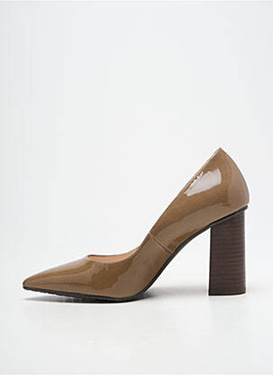 Escarpins matière lisse talon de 7 à 9cm marron LODI femme