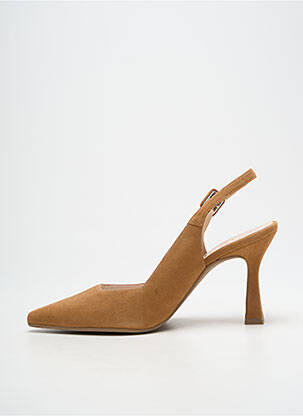 Escarpins nubuck talon de 7 à 9cm marron LODI femme
