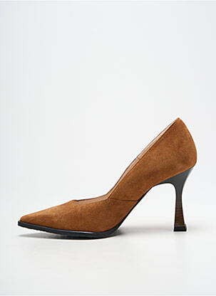 Escarpins nubuck talon de 7 à 9cm marron LODI femme