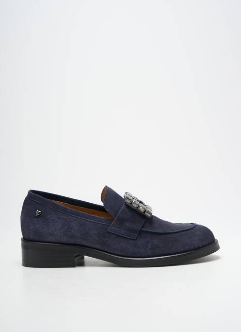 Mocassins nubuck talon plat jusqu'à 3cm bleu LODI femme