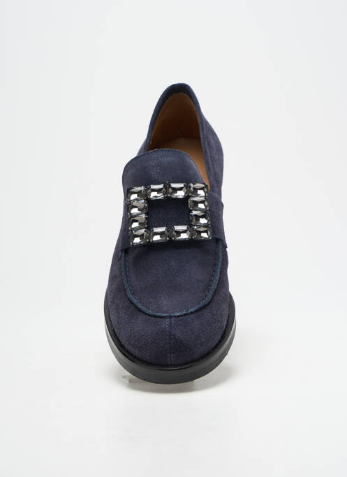 Mocassins nubuck talon plat jusqu'à 3cm bleu LODI femme