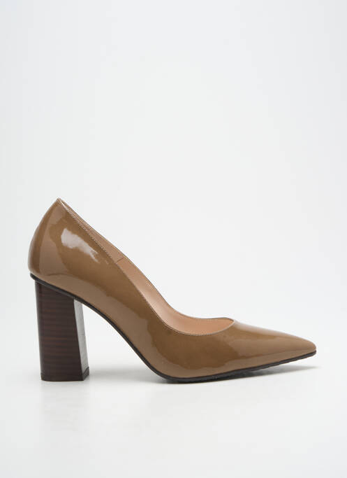 Escarpins matière lisse talon de 7 à 9cm marron LODI femme