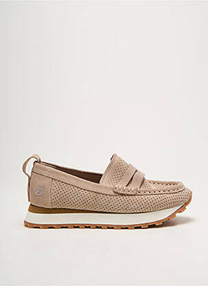 Mocassins nubuck talon plat jusqu'à 3cm beige FUGITIVE BY FRANCESCO ROSSI femme