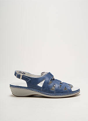 Sandales/nu pieds matière lisse talon de 4 à 6cm bleu SUAVE femme
