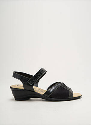 Sandales/nu pieds tissage satiné talon de 4 à 6cm noir BOISSY femme