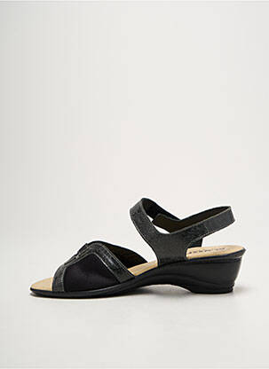 Sandales/nu pieds tissage satiné talon de 4 à 6cm noir BOISSY femme