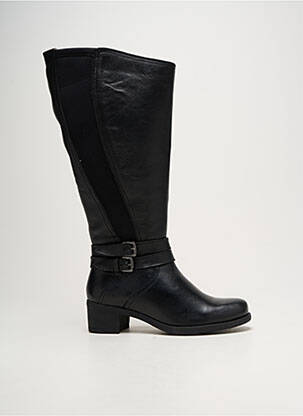 Bottes tissage satiné talon de 4 à 6cm noir ARIMA femme