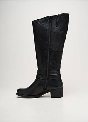 Bottes tissage satiné talon de 4 à 6cm noir ARIMA femme