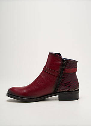 Bottines/boots matière lisse talon plat jusqu'à 3cm violet DORKING femme