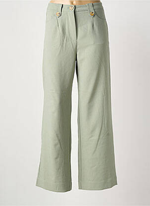 Pantalon large fermeture zippée sous rabat boutonné taille normale vert MEISÏE femme