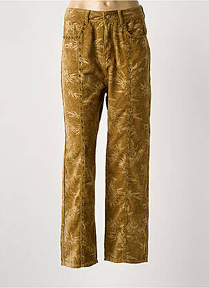 Pantalon droit fermeture zippée sous rabat boutonné taille normale vert MEISÏE femme
