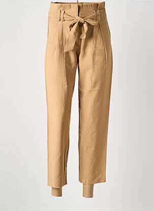 Pantalon 7/8 tissage popeline taille normale beige ARTLOVE femme