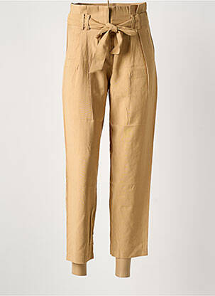 Pantalon 7/8 tissage popeline taille normale beige ARTLOVE femme
