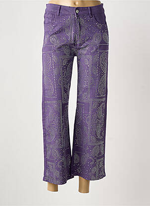 Pantalon 7/8 stretch taille normale violet MEISÏE femme
