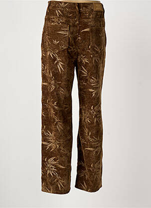 Pantalon droit fermeture zippée sous rabat boutonné taille normale marron MEISÏE femme