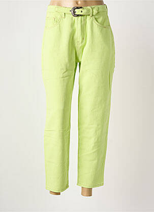 Pantalon droit fermeture zippée sous rabat boutonné taille normale vert MEISÏE femme