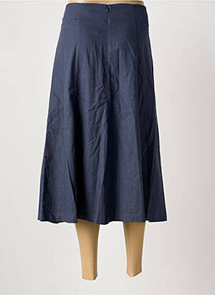 Jupe mi-longue coupe droite bleu MEISÏE femme