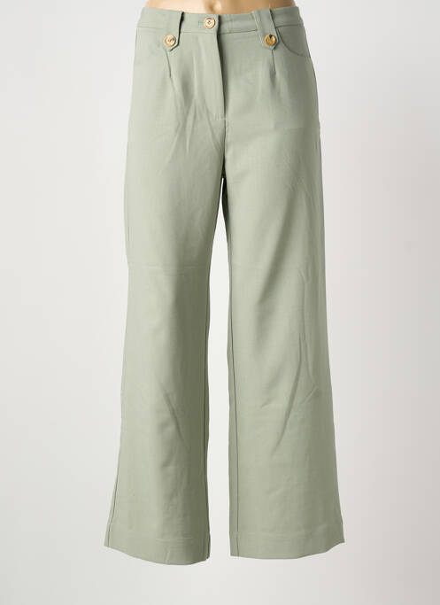 Pantalon large fermeture zippée sous rabat boutonné taille normale vert MEISÏE femme