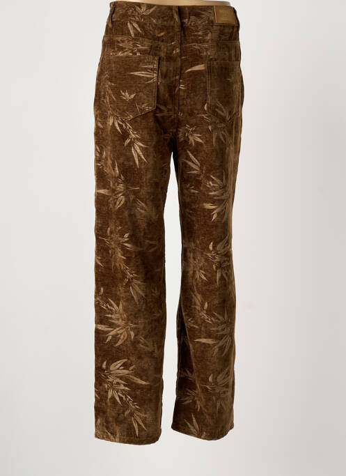 Pantalon droit fermeture zippée sous rabat boutonné taille normale marron MEISÏE femme