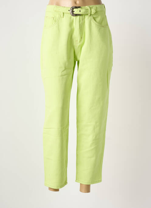Pantalon droit fermeture zippée sous rabat boutonné taille normale vert MEISÏE femme