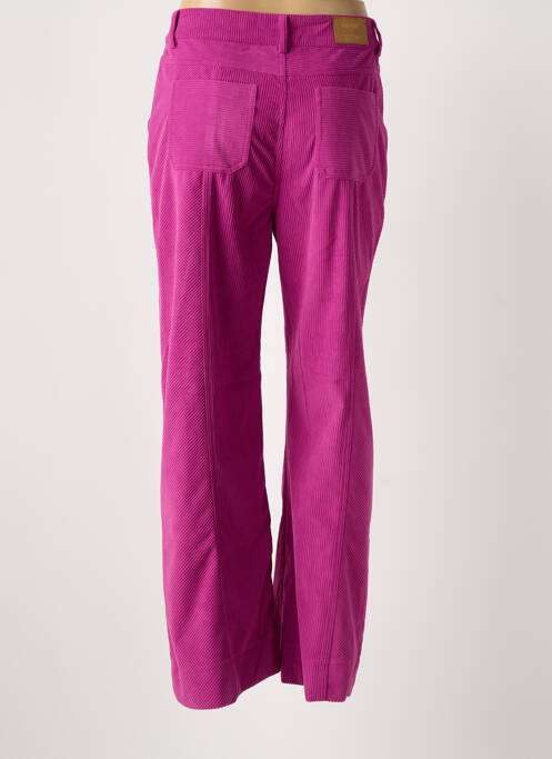Pantalon droit fermeture zippée sous rabat boutonné taille normale rose MEISÏE femme